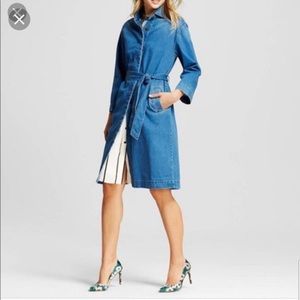 WHO WHAT WEAR Denim Trench Jacket